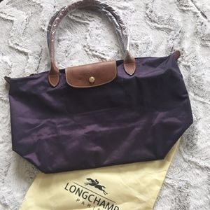 Longchamp Le Pliage Long Handle Large Bilberry 645